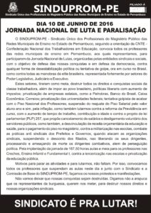 JORNADA NACIONAL DE LUTAS - JUNHO 2016